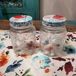 Pioneer Woman Set of 2 Glass Jars